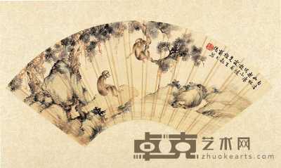 戴元俊 封侯图 48.5×18cm
